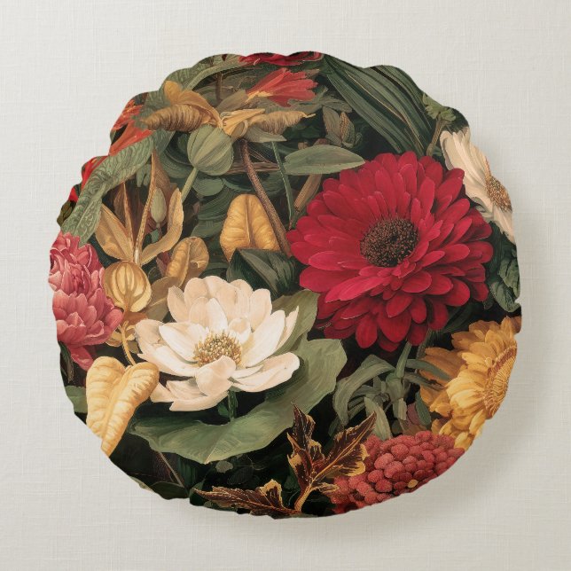 Antieke botanische illustratie rond kussen (Voorkant)