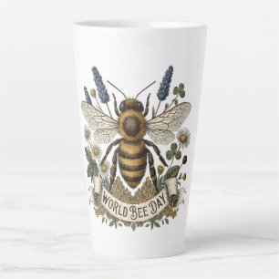 Antieke botanische illustratie voor Wereld Bijenda Latte Mok