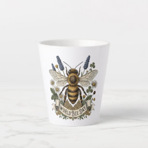 Antieke botanische illustratie voor Wereld Bijenda Latte Mok
