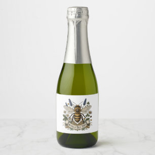 Antieke botanische illustratie voor Wereld Bijenda Sparkling Wijnetiket