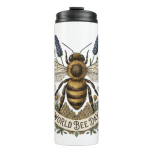 Antieke botanische illustratie voor Wereld Bijenda Thermosbeker