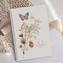 Antieke botanische kleine bloemige monogram planne