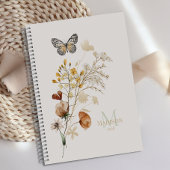 Antieke botanische kleine bloemige monogram planne planner