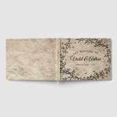 Antieke botanische krans bruiloft gastenboek (Volledig)