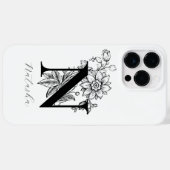 Antieke botanische letter N monogram naam   Case-Mate iPhone Case (Achterkant (horizontaal))