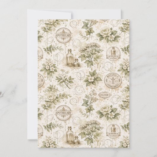 Antieke botanische receptkaarten (Voorkant)