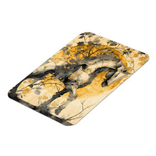 Antieke botanische spirit witte paard bloemranken magneet