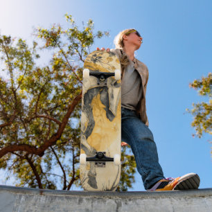 Antieke botanische spirit witte paard bloemranken persoonlijk skateboard