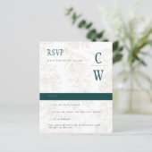 Antieke BOTANISCHE TEAL GOUDEN Huwelijksklokken (Staand voorkant)