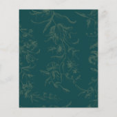 Antieke BOTANISCHE TEAL GOUDEN Huwelijksklokken (Achterkant)