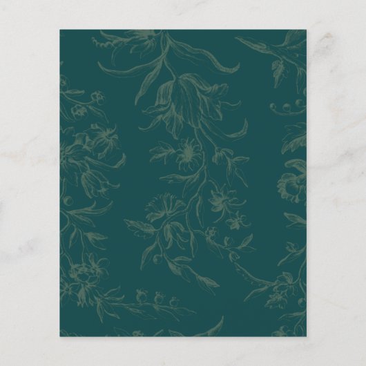 Antieke BOTANISCHE TEAL GOUDEN Huwelijksklokken (Achterkant)