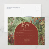 Antieke botanische terracotta bloemen boog TROUWEN Briefkaart (Voorkant / Achterkant)