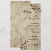 Antieke Botanische Trouwdinermenu Menu (Voorkant / Achterkant)