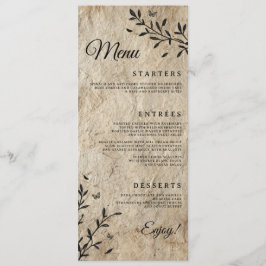 Antieke Botanische Trouwdinermenu Menu