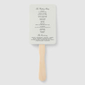 Antieke botanische tulpen monogram trouwprogramma handwaaier (Achterkant)