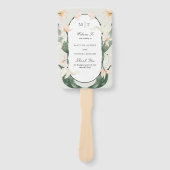 Antieke botanische tulpen monogram trouwprogramma handwaaier (Voorkant)
