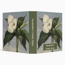 Antieke botanische witte Trillium-monogram initiaa