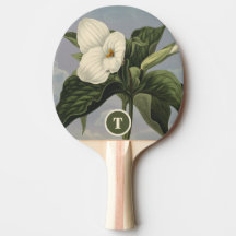 Antieke botanische witte Trillium-monogram initiaa