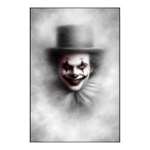 Antieke Boze Clown in Hoed