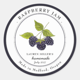 Antieke braambessenjam pot etikettering label