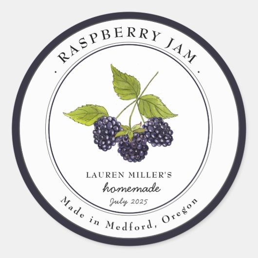 Antieke braambessenjam pot etikettering label (Voorkant)