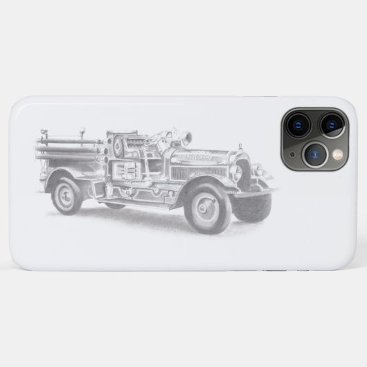 antieke brandweerwagen potloodschets brandweerman  Case-Mate iPhone case (Achterkant (horizontaal))