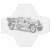 antieke brandweerwagen potloodschets brandweerman voetbal (Enkel)