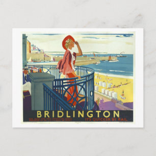 Antieke Bridlington Reisposter Prentbriefkaart Briefkaart