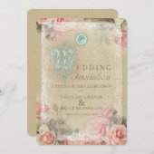 Antieke brief - Trouwkaart, Aankondiging (Voorkant / Achterkant)