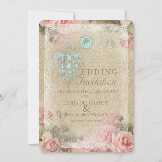 Antieke brief - Trouwkaart, Aankondiging (Voorkant)