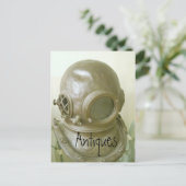 Antieke Briefkaart Vintage Scuba Helmet (Staand voorkant)