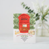 Antieke Britse brievenbus verhuisbericht kaart (Staand voorkant)