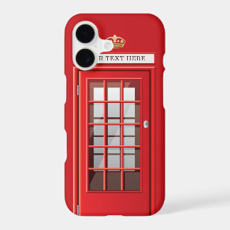 Antieke Britse Rode Telefooncel Aangepaste Monogra
