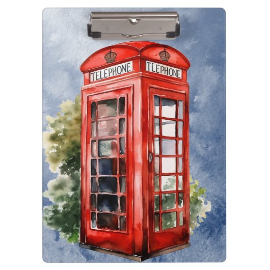 Antieke Britse telefooncel Klembord (Voorkant)
