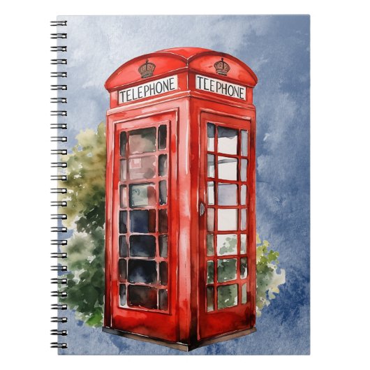 Antieke Britse telefooncel Notitieboek (Voorkant)