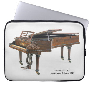 Antieke Broadwood-vleugel Muziekinstrument  Laptop Sleeve