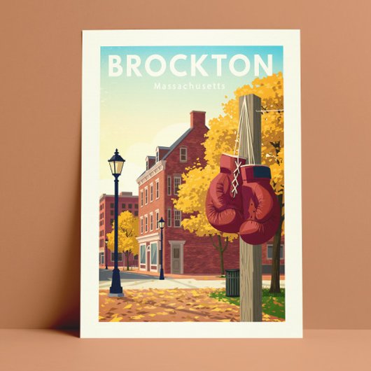Antieke Brockton Massachusetts Briefkaart