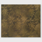 Antieke bronzen goud damast cadeaupapier (Vlak)