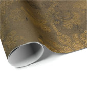 Antieke bronzen goud damast cadeaupapier (Rol Hoek)