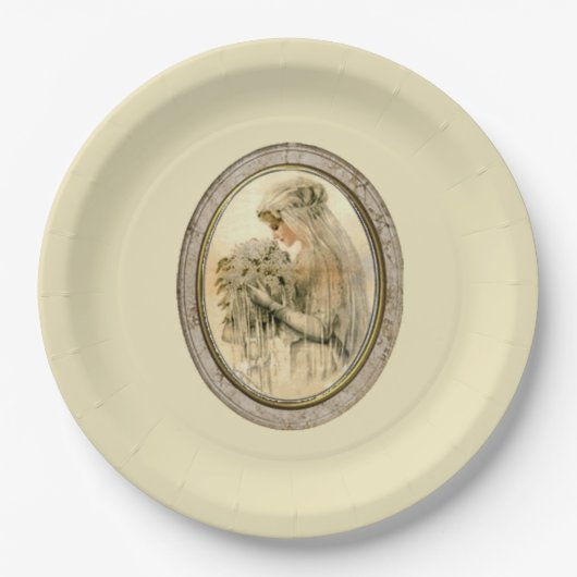 Antieke Bruid Papieren Bordje (Voorkant)