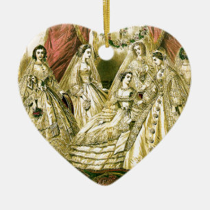 Antieke Bruid Vintage Bruiloft Keramisch Ornament