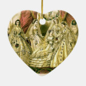 Antieke Bruid Vintage Bruiloft Keramisch Ornament (Achterkant)