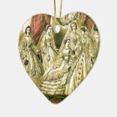 Antieke Bruid Vintage Bruiloft Keramisch Ornament (Links)