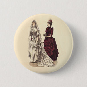 Antieke Bruiloft Ronde Button 5,7 Cm