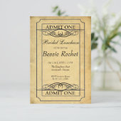 Antieke bruiloftsevenementticket kaart (Staand voorkant)