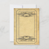 Antieke bruiloftsevenementticket kaart (Achterkant)