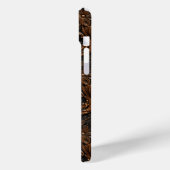 Antieke bruine bewerkte leder monogram Case-Mate iPhone case (Achterkant / Links)