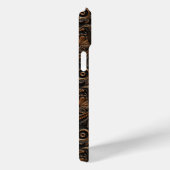 Antieke bruine bewerkte leder monogram Case-Mate iPhone case (Achterkant / Rechts)