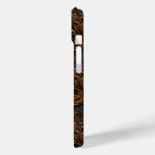 Antieke bruine bewerkte leder monogram Case-Mate iPhone case (Achterkant / Links)