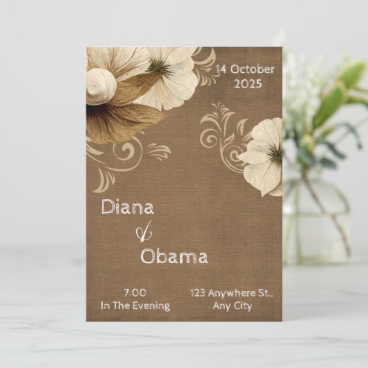 Antieke bruine en beige vaas kaart (Staand voorkant)